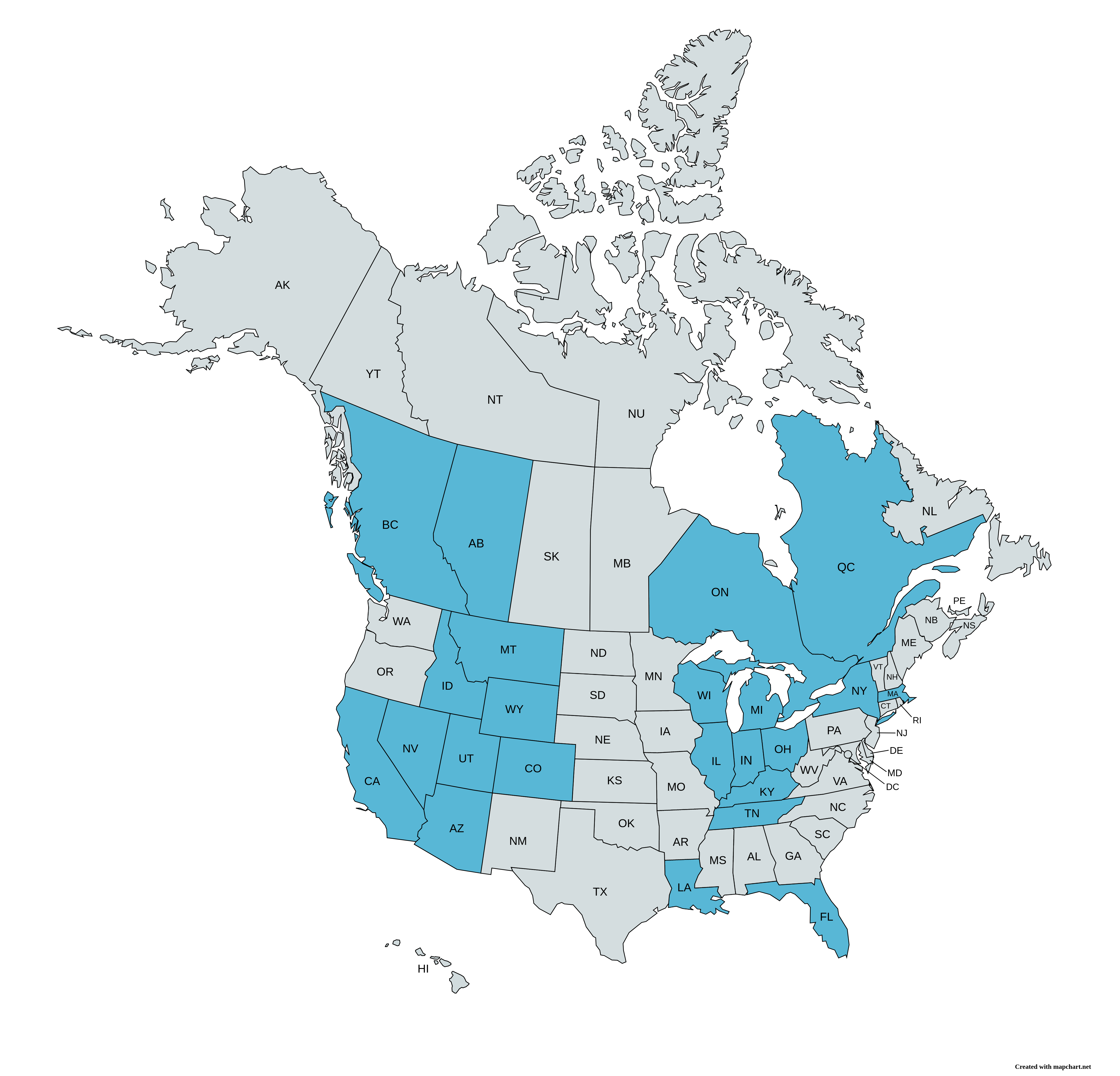 States in NA